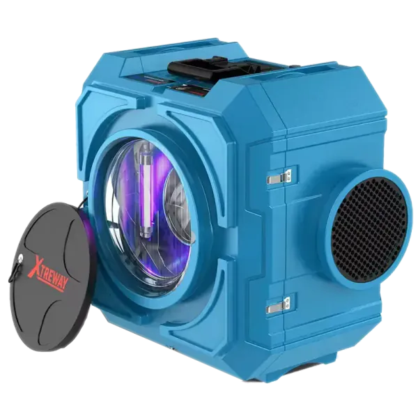 HEPA air scrubber used during wildfire smoke cleanup